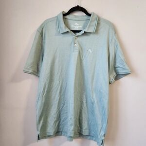 Tommy Bahama XL Polo Shirt‎ Mens Striped Short Sleeve Casual